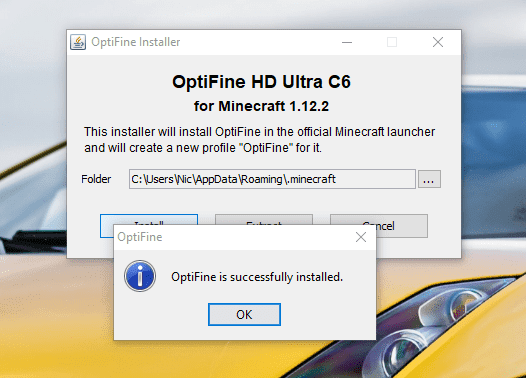 Install Optifine