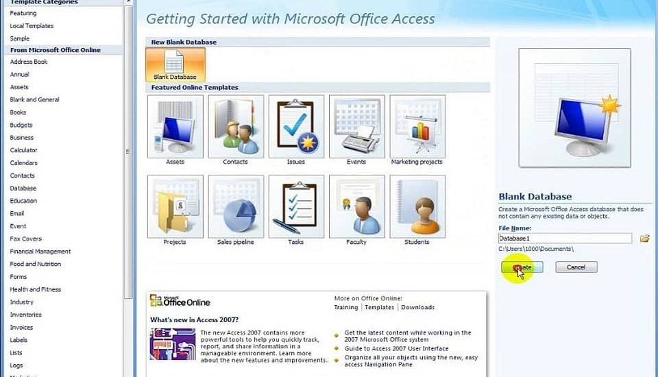 microsoft access database online