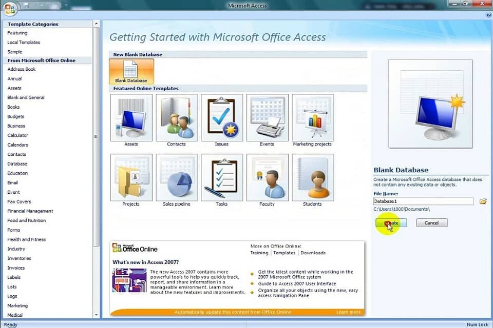 microsoft access database online