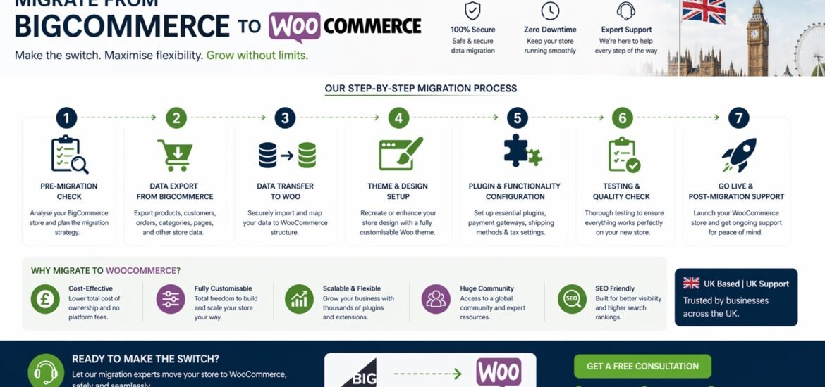 How to migrate from BigCommerce to WooCommerce step by step guide for UK ecommerce businesses