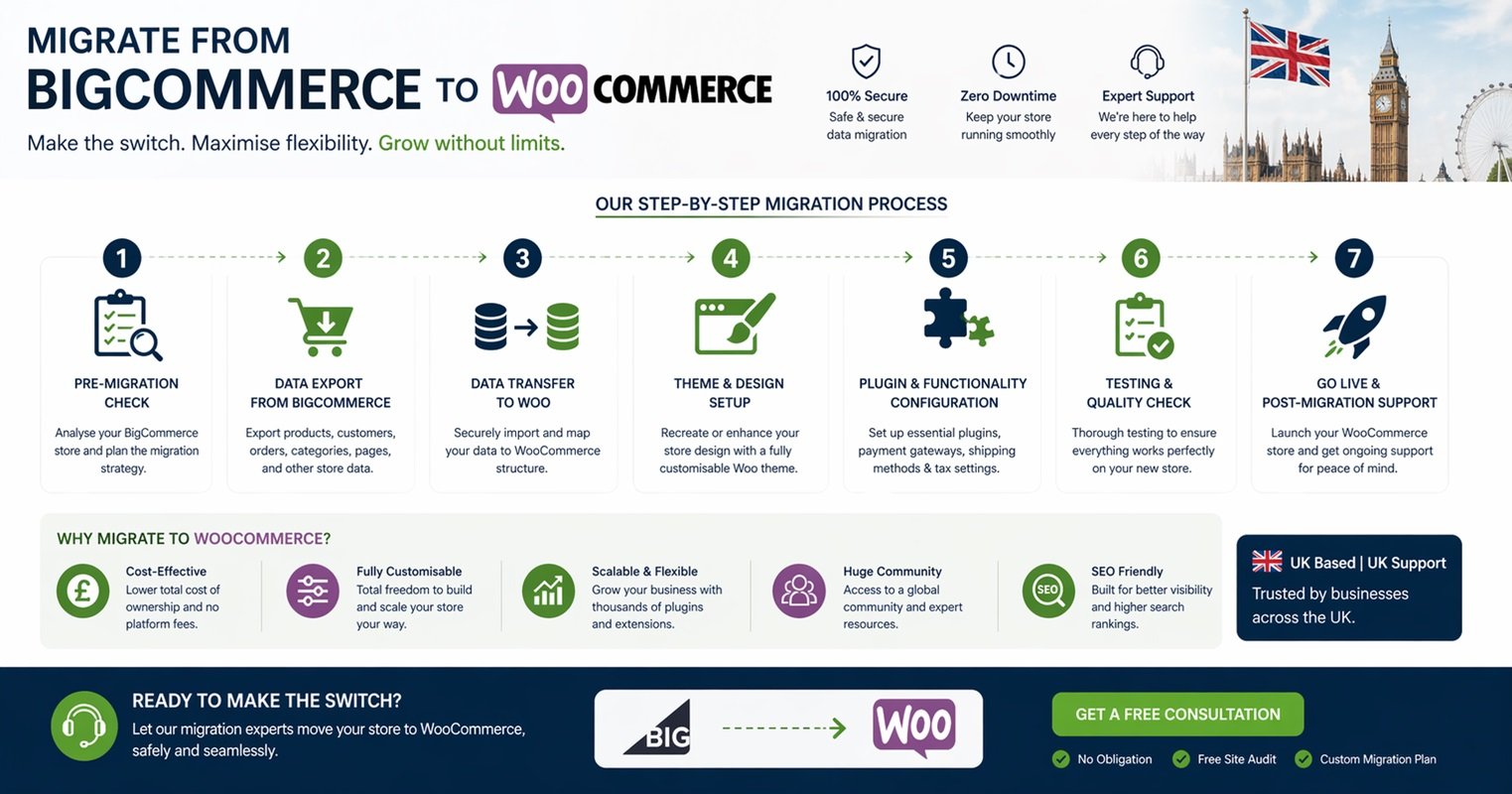 How to migrate from BigCommerce to WooCommerce step by step guide for UK ecommerce businesses